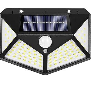 LED Bright Outdoor Solar Lights with Motion Sensor Solar Powered Wireless Waterproof Night Spotlight for Outdoor/Garden Wall, Solar Lights for Home (LED 100_PO1)