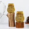 Brass Owl Statue Pair