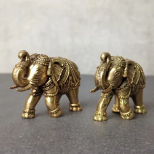 Superfine Brass Small Elephant Pair